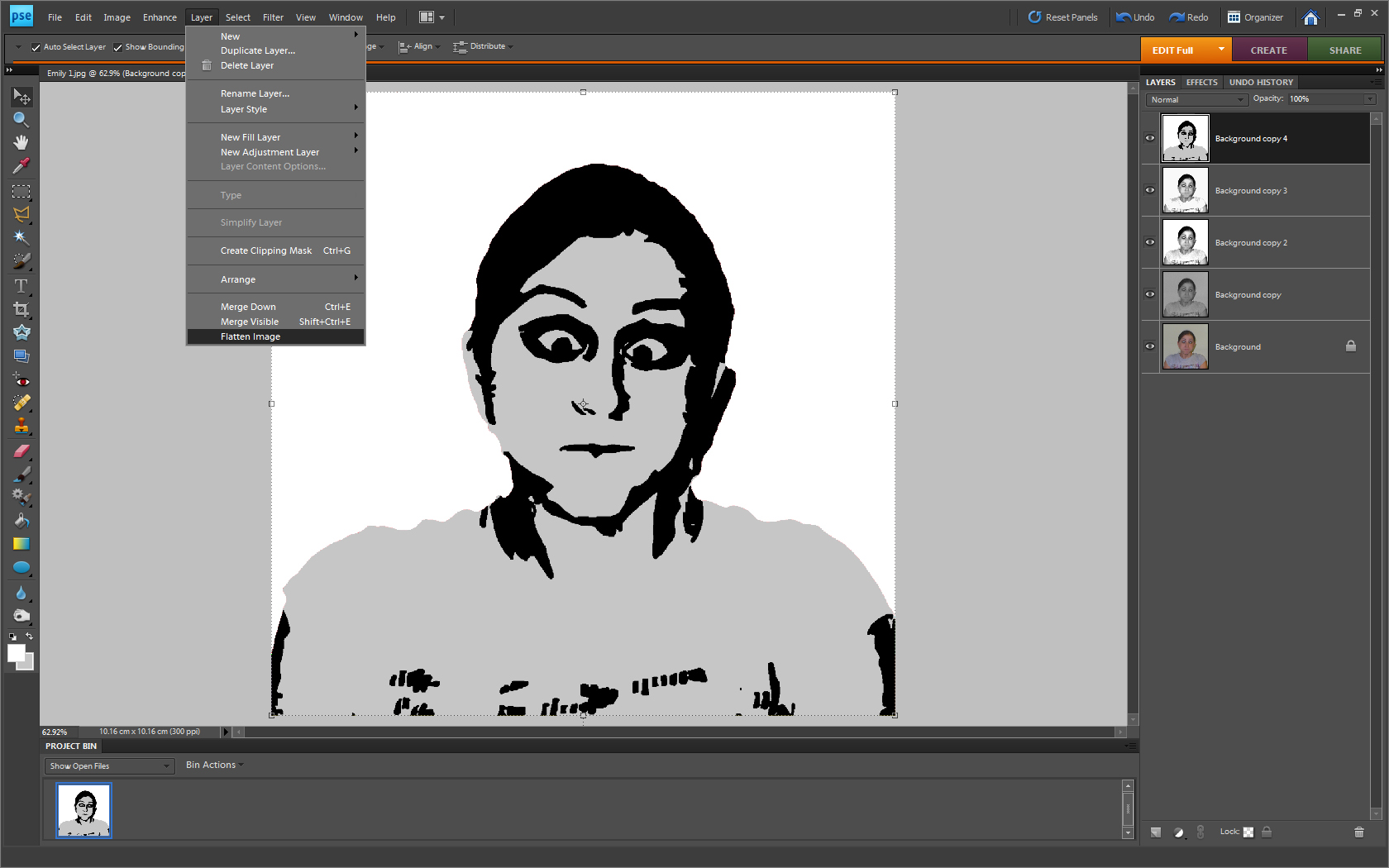 Flatten image screen shot