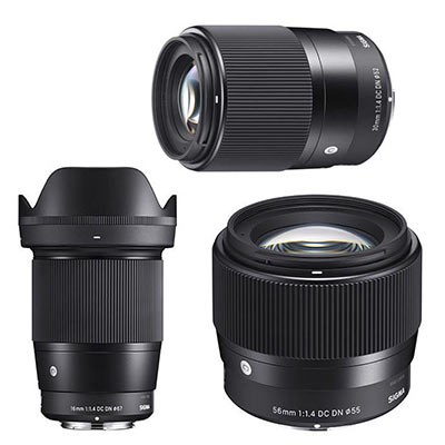 Sigma 16mm, 30mm + 56mm f1.4 DC DN Contemporary Lens - Sony E Fit