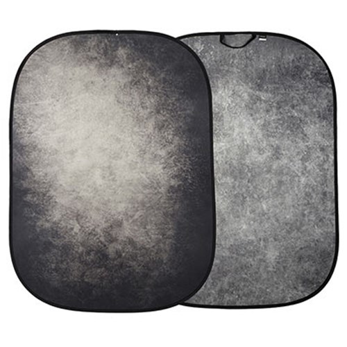 Used Manfrotto Vintage Collapsible Reversible Background 1.5 x 2.1m - Smoke / Concrete