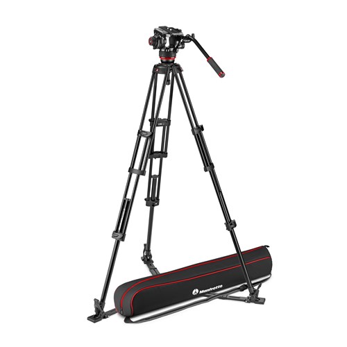 Used Manfrotto 504X Fluid Video Head with Aluminum Twin Leg Tripod GS