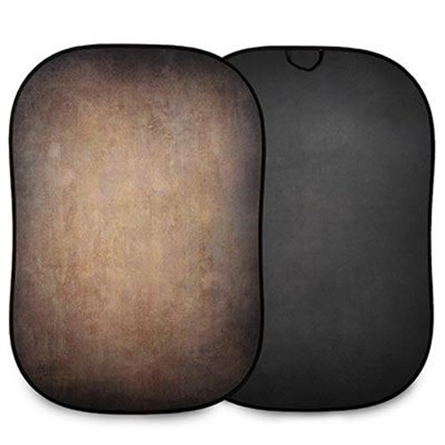 Used Manfrotto Vintage Collapsible Reversible Background 1.5 x 2.1m - Walnut / Pewter
