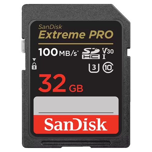 Used SanDisk Extreme PRO 32GB 100MB/s UHS-I V30 SDHC Memory Card